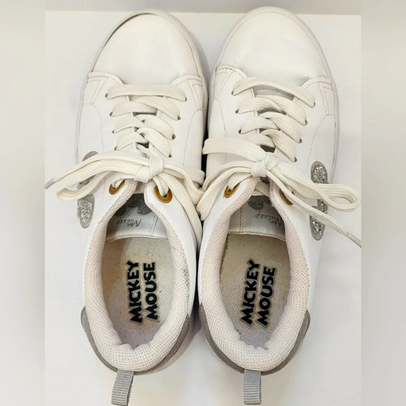 Disney Mickey Mouse Girls White Lace Up Sneaker Girlhoodcore, sz 2 - Picture 7 of 15